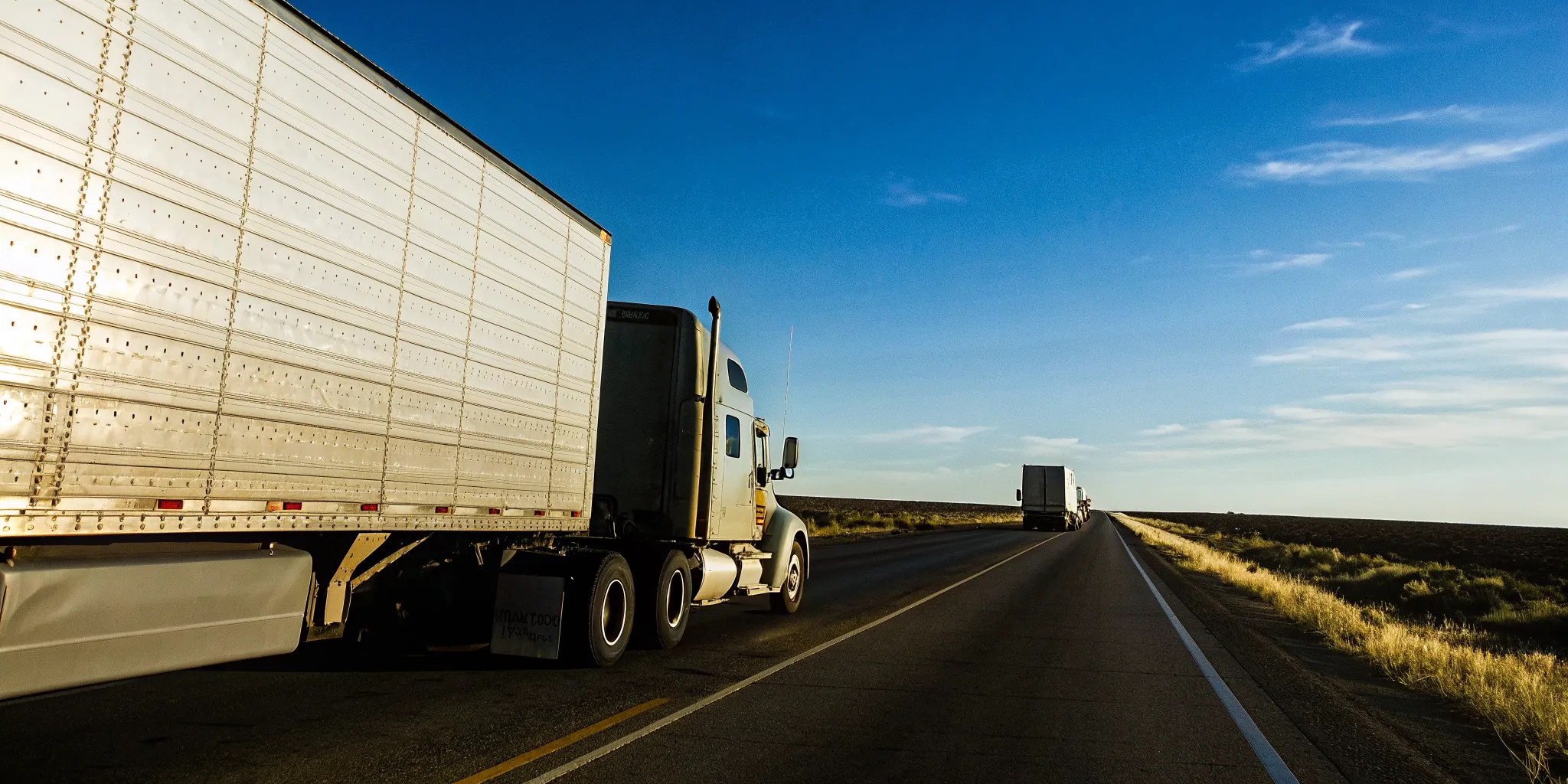 Freight trucks at the Laredo Texas freight crossing