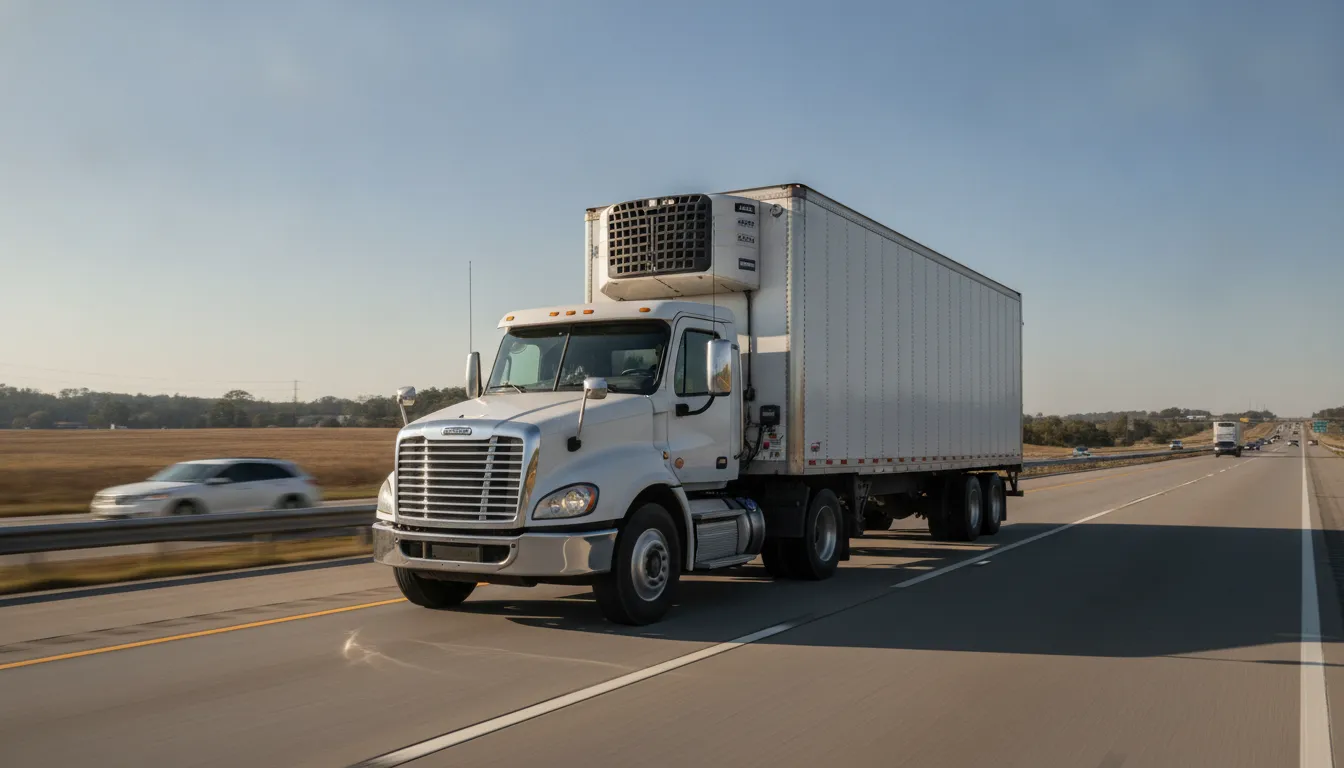 Straight truck owner operator expedited freight on a North American highway