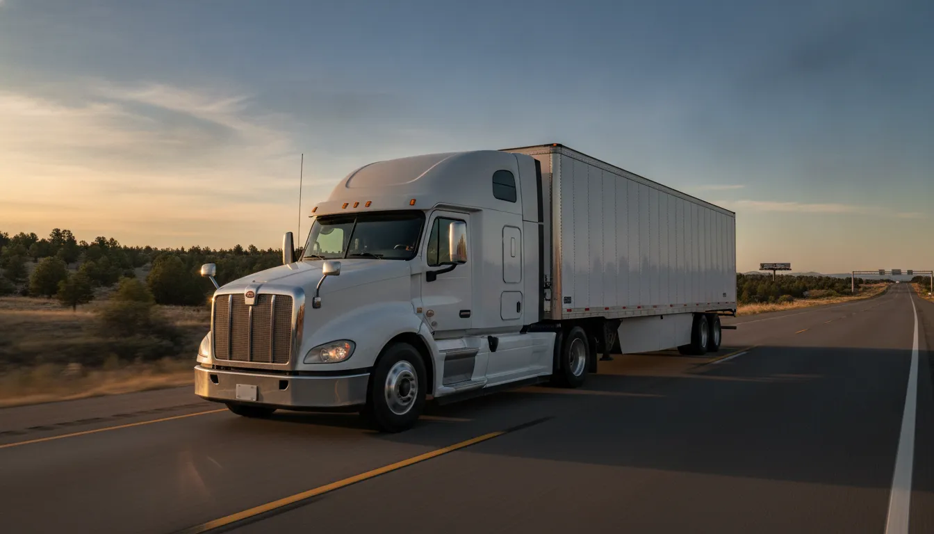 Load One truck moving time-critical freight on a North American highway